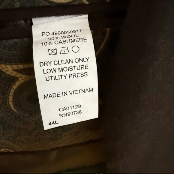 Lauren Ralph Lauren Men's Size 44L Long Wool Cashmere Sport Coat Blazer Brown - Picture 11 of 16